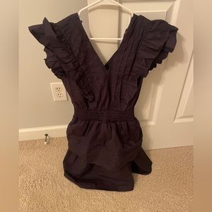 Kendall Lane Navy Ruffle Mini Dress
